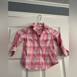 Crewcuts Pink and White Plaid Button Down Shirt